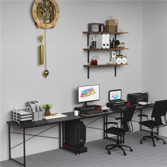 Farmhouse Floating Shelves Wood Wall Mounted Storage Rack Rustic Shelf Home - Picture 4 of 12